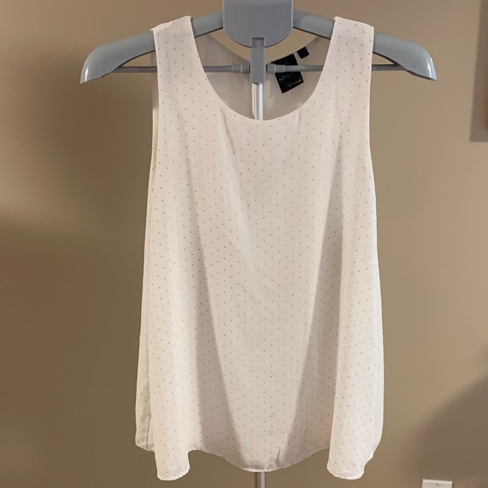 Off White Polka Dot Sleeveless Top